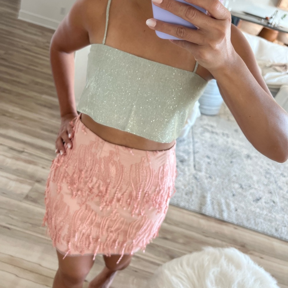 Silver sparkly crop top